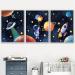 Buy Mwoot 3-Piece Children's Room Decoration Posters | 30x40cm Space Murals for Baby & Young Bedrooms | Canvas Wall Art Without Frame - Room Decor Accessories - Buy Online on GoSupps.com
