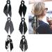 Black Scrunchies Scarf Hair Ribbon Ties Hair Scrunchie with Tails Long Bow Bowknot Hair Scarf Scrunchies Hair Bands Hair Elastic Hair Scrunchy Ponytail Holder for Women Lady Girls (6PCS)