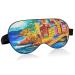 Riomaggiore Italy Sleep Mask Light Blocking Eye Mask for Sleeping with Adjustable Strap Oil Painting Sea Soft Lightweight Blindfold Mask for Men Women Work Travel Naps