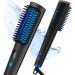 Hair Straightener Brush, AmoVee Ionic Hair Straightener Comb,15s Fast Heating up, 5 Adjustable Temp 285?-430?, Auto Temp Lock Straightening Brush for Home Salon, Dual Voltage, Blue