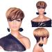 Synthetic Hair Bundles Button Women's Fluffy Black Gradient Brown Wig Fluffy Lifelike Short Straight Hair Cap Lace Front Wigs And One Size Gold - Buy Online on GoSupps.com