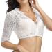 Vhersily Women's Elegant Semi-Transparent Dirndl Blouse - Lace Negligee for Oktoberfest & Halloween - Buy Online on GoSupps.com