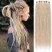 Leeven 40 Strands Blonde Dreadlock Extension 24 Inch Reggae Braids Locs Synthetic Hippie Single Ended Dreads 0.6 Width Handmade Dreads Hair Extensions /613# 24 Inch (40 Strands) Blonde /613#