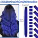 16Pcs Blue Clip in Hair Extensions 22 Inch - Colorful Highlights for Girls & Women - Heat-Resistant Synthetic Hair Accessories - Ideal for Parties - Buy Online on GoSupps.com