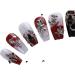 PN-016 Press-On Nails Painted 10 Pieces Reusable Artificial Nails Skull Skoprion Spider Halloween Gothic Black Red - Buy Online on GoSupps.com