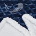Blue Sherpa Throw Blanket Queen Size 90x90 - Cozy Reversible Fleece Blanket for Couch & Bed - Buy Online on GoSupps.com