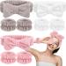 Microfiber Women's Headbands and Wristband Set for Face Washing and Makeup - Soft, Stretchy, and Durable - 9 PCS (Beige Pink White) - Buy Online on GoSupps.com
