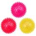 Petizer squeaking dog toys cubes for dogs spiked ball throwing toys for puppies rubber TPR cotton stuff for boredom tooth cleaning for small and medium -sized dogs 3 pieces 9cm pink red yellow