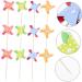 HOMSFOU 18pcs Mini Pinwheel Stakes Pinwheel Cupcake Toppers Kids Party Favors Wind Spinner Cake Topper Diy Pinwheel Bath Toys for Babies Cupcake Picks Baby Lip Gloss Self Made Bamboo As Shown 18pcs - Buy Online on GoSupps.com