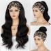 Glueless Natural Black Long Wavy Headband Wig | Heat Resistant Synthetic Half Wig 22 Inch for Women - Buy Online on GoSupps.com