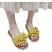 HSYHKDSY Women's Yellow Glitter Flat Sandals - Elegant Summer Shoes | Comfortable Holiday Casual Footwear 5.5 UK - Buy Online on GoSupps.com