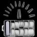 Husnshud False Nails - Set of 100 Full Cover Length Clear Nail Tips - Ballerina Fake Nails with File