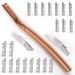 GORNORVA Eyebrow Razor for Women with 20PCS Blades Face Razors for Eyebrow Peach Fuzz and Beyond Stainless Steel Multipurpose Facial Hair Removal Gold