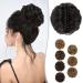 BARSDAR Claw Clip Messy Bun Hairpiece Clip in Hair Scrunchies Curly Synthetic Hair Bun Extensions for Women Ponytail Updo Hair Donut Chignon 2# Natural Black