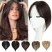 Hair Toppers for Women with Thining Hair Human Hair Toppers Hair Pieces for Women Human Hair Toupee Toppers Hair Pieces for Women Wiglets Hairpieces for Thinning Hair/Hair Loss Cover Gray Hair 10inch (2)Dark Brown 10 In...
