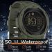 Findtime Men's Digital Pedometer Watch | 5ATM Waterproof Sports Stopwatch with Countdown Alarm | Green Military Tactical Design - Buy Online on GoSupps.com