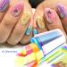 Gradient Aurora Glass Nail Art Stickers - 8 Sheets | Broken Glass Foil Transfers for Women DIY Nail Decoration - Buy Online on GoSupps.com