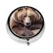 Round Pill Box 3 Compartment Medicine Pill Case Portable Travel Pillbox Pocket Pill Case Compact Pill Organizer Daily Pill Box to Hold Vitaminsbrown Bears Brown Bears One Size