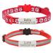 Senristar personalized 2 pack of reflective cat collar custom breakaway cat collars with name shield and bell anti-loss namesal tag cat collar for girls & boys neck: 20-28 cm red red