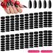 20 Sheets 280 Pieces Black Nail Wraps Self-Adhesive Full Cover Nail Art Decals Nail Polish Stickers False Nail Decals Manicure Stickers with 2 Pieces Nail Files for Girls Women (Cool Style)