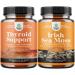 Bundle of Herbal Thyroid Support for Weight Loss and Organic Irish Sea Moss Capsules - Advanced Metabolism Booster Energy - with Burdock Root Superfood Blend for Immune Support