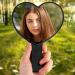 2-Piece Heart-Shaped Handheld Makeup Mirrors - Mini Cosmetic Mirrors for Women & Girls - Perfect Valentine's Day Gift - Black & White - Buy Online on GoSupps.com