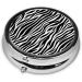 Zebra Print Portable Metal Pill Box | Round Mini 3-Compartment Design for Travel | Essential Small Pill Organizer - Buy Online on GoSupps.com