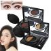 FLLUOUZH 2 in 1 Eyebrow & Eyeliner Cream with Stamp MultiFunctional DoubleHeaded Eyeliner Stamp Double Color Waterproof Brow Powder & Eyeliner Cream Eyebrow Stencil Kit Gray+Brown