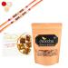 Ghasitaram Gifts Rakhi Gifts for Brothers Rakhi Sweets - Best of 2 Sugarfree Figs and Dates Bites and Mamra Almonds with 2 Pearl Beads Rakhis Best of 2 SF Figs & Dates Bite Mamra Almonds Rakhi