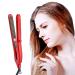 Pro Hair Crimper Small Wave Curling Iron Ceramic Hair Straightener Crimping Iron Tool Plate Corrugated Hair Iron for Women Girls Short Long Hair Volumizing Fluffy Hairstyle (Red)