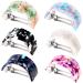 6 Pieces French Hair Barrettes Clip for Women Rectangle Ponytail Hair Barrette Semi Circle Spring Ponytail Tortoise Shell Hair Clip for Women Girl Ladies, Automatic Hair Clip Snap (Vivid Pattern)