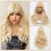 EUPSIIU Long Wave Blonde Wigs for Women 27 Long Curly Wigs with Bangs Ladies Fancy Dress Wig Synthetic Hair Wigs Women's Charming Full Hair Replacement Wigs for Cosplay Party Daily Use (Blonde) - Buy Online on GoSupps.com