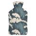 Hot Water Bottle With Lid Waves Rubber Hot Water Bag For Pain Relief Cramps Foot Warmer Hot And Cold Therapy