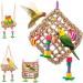 POPETPOP Bird Hammock-Bird Foraging Toy Perch Net Seagrass Mat Parakeet Swing Bird Toys for Cockatoo Cockatiels-Conure-Budgie-Parakeet-Lovebird-Parrots - Buy Online on GoSupps.com