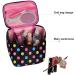 HQdeal Cute Polka Dots Makeup & Toiletry Bag - Black | Stylish Cosmetic Bag for Travel - Ideal for International Shipping - Buy Online on GoSupps.com