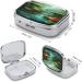 Fantasy River Pill Box - Decorative 2 Compartment Medicine Organizer with Fish & Jungle Design - Portable Metal Pill Case for Pocket & Purse - Buy Online on GoSupps.com
