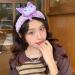 Ocroyea Kawaii Women Face Wash Headband Wristband Set - Cute Cartoon Spa Headband for Makeup and Skincare - Purple - Buy Online on GoSupps.com