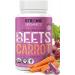Strong Organics Beet Carrot Juice Caps - USA Grown Organic Raw Cold Pressed for Eye Skin & Heart Health Vegan Non GMO 120Ct