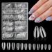 LoveOurHome 600pc Short Almond Nail Art Tips Full Cover Clear Oval Stiletto Almond Fake Nails Acrylic Soft Gel X Extension Nails Tips 12 Sizes with Case for Women Teen Girls Kids. (Almond)