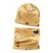 VUCDXOP Baby Children's Cotton Hat Scarf Set Winter Boys Girls Beanie Hats + Tube Scarf Set of 2 Autumn Winter Soft Cotton Beanie Hat Neckerchief Round Scarf Neck Warmer Set Color#3 L (Suitable for 3-7 year children)