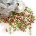Scrumptious - Christmas Red Green and White Pearls Cake Topper Sprinkles - 30g Edible Glimmer Sugar Festive Cupcake Decorations - Ideal For Xmas Themed Party Cakes And Bakes - Buy Online on GoSupps.com