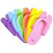 Disposable Pedicure Slippers 24 Pairs Anti-Slip - EVA Foam One Size Fits All Flip Flops - Comfortable and Safe - Fun Colors Ideal Spa Nail Salon