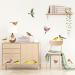 DECOWALL DS-8043 Garden Birds Wall Stickers - Watercolor Flying Bird Decals for Home Decor - Removable Nursery Art | Bedroom and Living Room Decoration - Buy Online on GoSupps.com