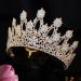 Jorsnovs Luxury Cubic Zirconia Tall Tiara & Crown - Gold Wedding Headpiece for Women - Buy Online on GoSupps.com