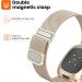 Yoohoo Stainless Steel Magnetic Bracelet for Fitbit Versa 3/4 & Sense/Sense 2 - Champagne Gold Replacement Band for Men & Women - Buy Online on GoSupps.com