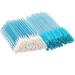 100 PCS Disposable Mascara and Lip Wands - 50Pcs Crystal Eyelash Brushes + 50 Pcs Disposable Lip Gloss Wands Lipstick Applicators for Makeup (Blue)