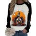 Halloween Costumes Printed Fashionable Casual Long Sleeved Zipper Round Neck Hoodies Knit Pullover Sweater for Black Large - Buy Online on GoSupps.com