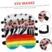 Plush Eye Shades 4pcs Set - Sleeping Mask Blindfolds with Faux Silk Back - Buy Online on GoSupps.com