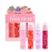 4-pieces Lip Glosses Roll on Lip Gloss Set Fruit-Flavored Clear Lip Oil Moisturizing Girls Lip Balm Long Lasting Lip Care Shining Lip Gloss Sets Clear Hydrating Glossy Tinted Lip Oil Lip Make-up Gift