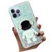 Tivenfezk Nadoli for iPhone 13 Pro Max astronaut Hidden Stand Shell caricature glitter stand soft silicone bling transparent protective cover iphone 13 per max green